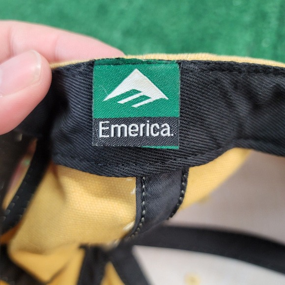 Vintage Emerica Hat Cap Adult Adjustable Yellow Snapback Spellout Skateboard - Picture 13 of 13